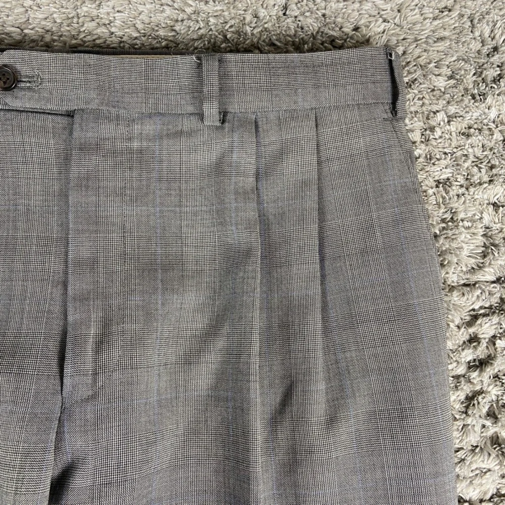 Lauren Ralph Lauren 2 Piece Suit Mens 42R Blazer 34x30 Pant Gray Glen Plaid Wool